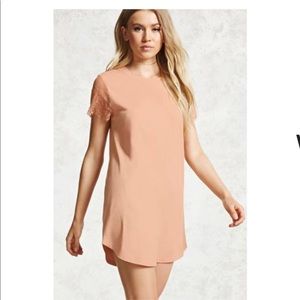 Medium coral / apricot color mini dress